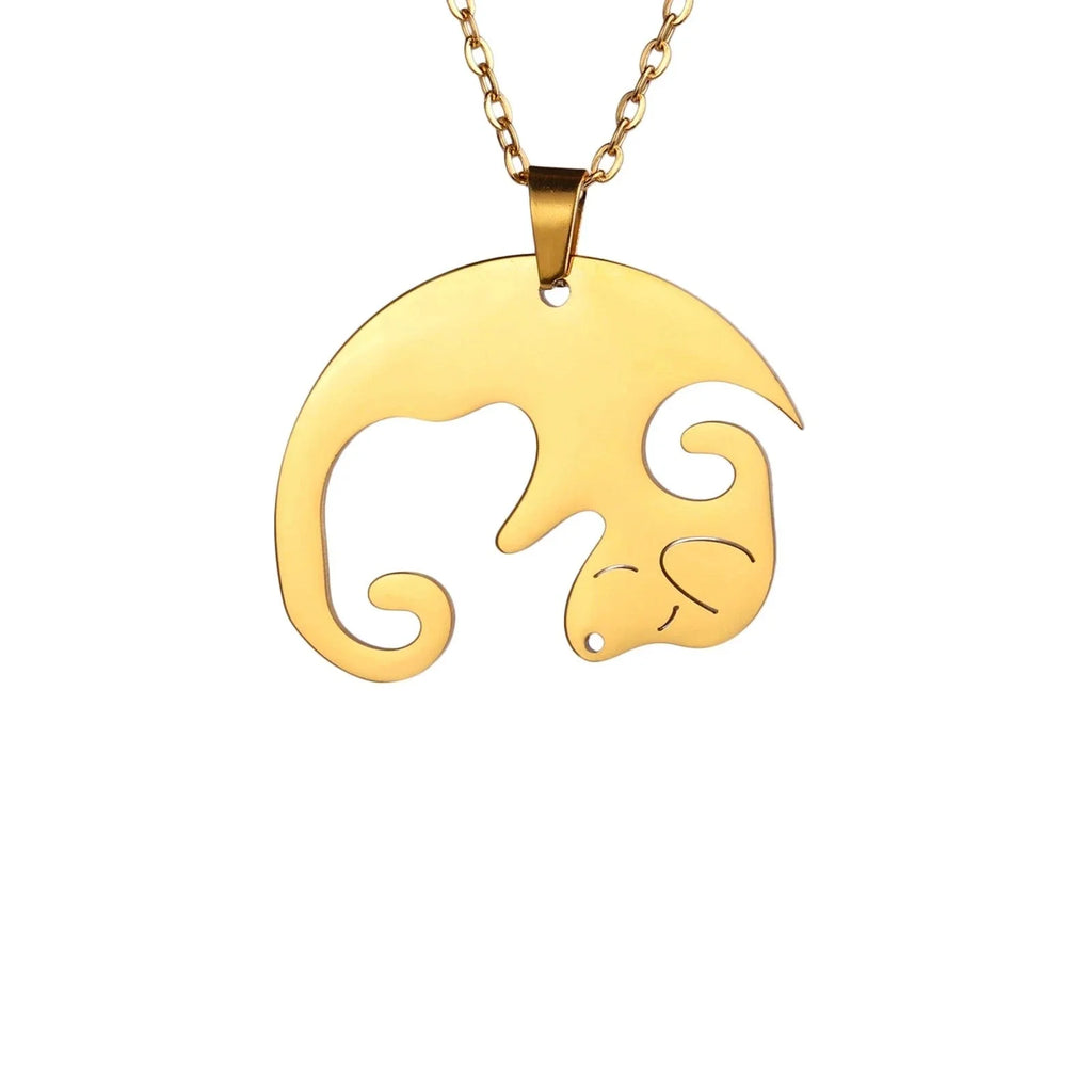 Hundeanhänger - Sternzeichen Schlangenhalskette, Strukturierter Goldanhänger