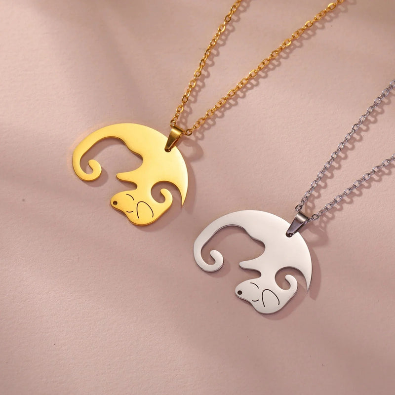 Hundeanhänger - Sternzeichen Schlangenhalskette, Strukturierter Goldanhänger