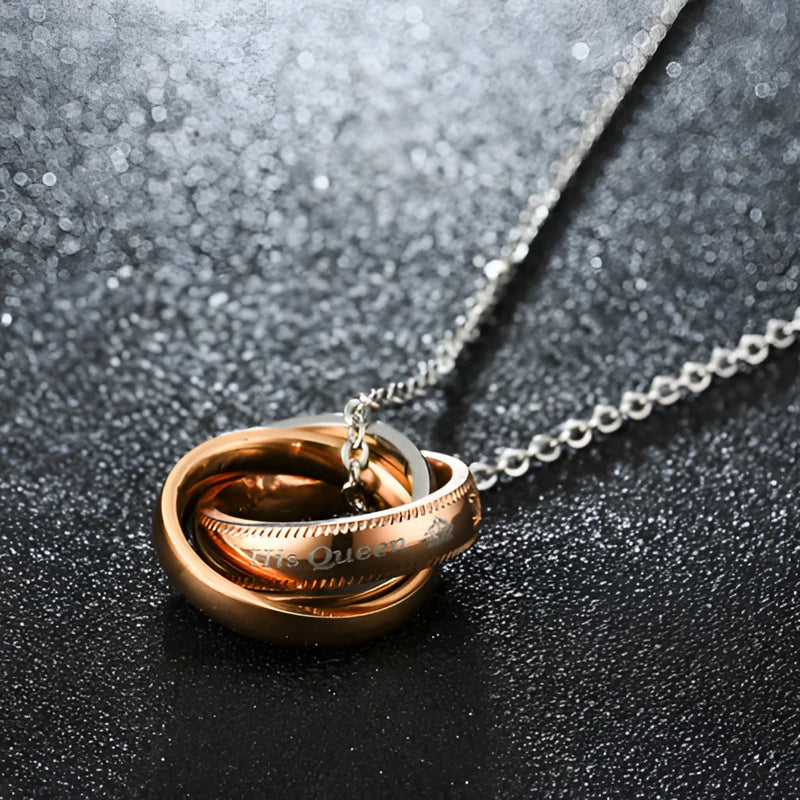 Seine Königin, ihr König Edelstahl Paar Halskette - Romantisches Geschenk