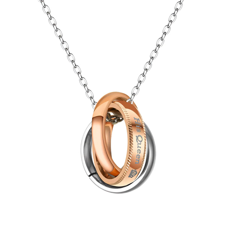 Seine Königin, ihr König Edelstahl Paar Halskette - Romantisches Geschenk