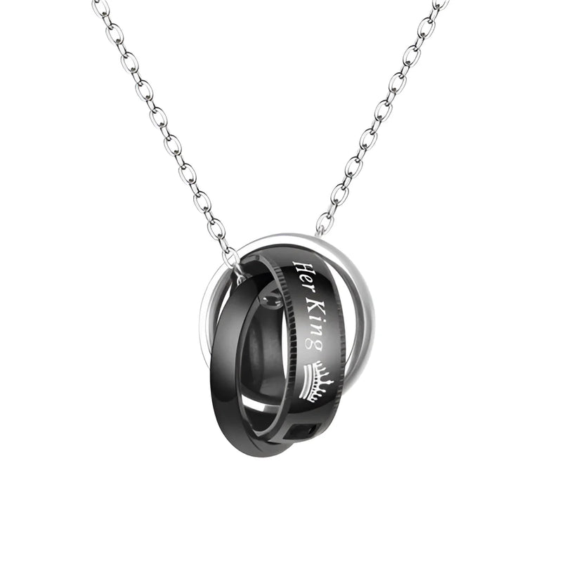 Seine Königin, ihr König Edelstahl Paar Halskette - Romantisches Geschenk