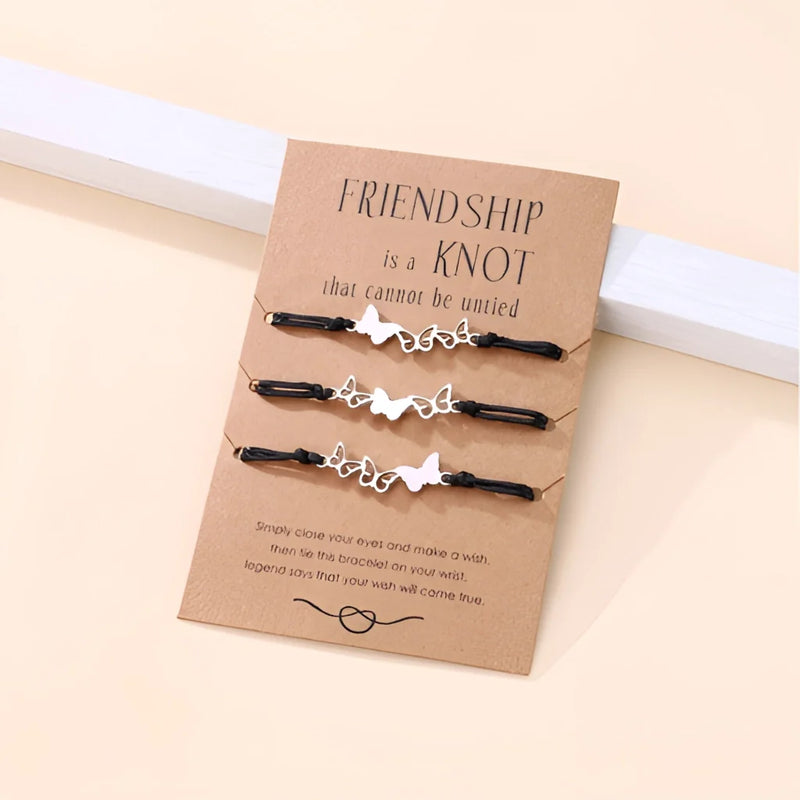 Unendlichkeitsknoten-Freundschaftsarmband - Verstellbares schwarzes Kordelgeschenk