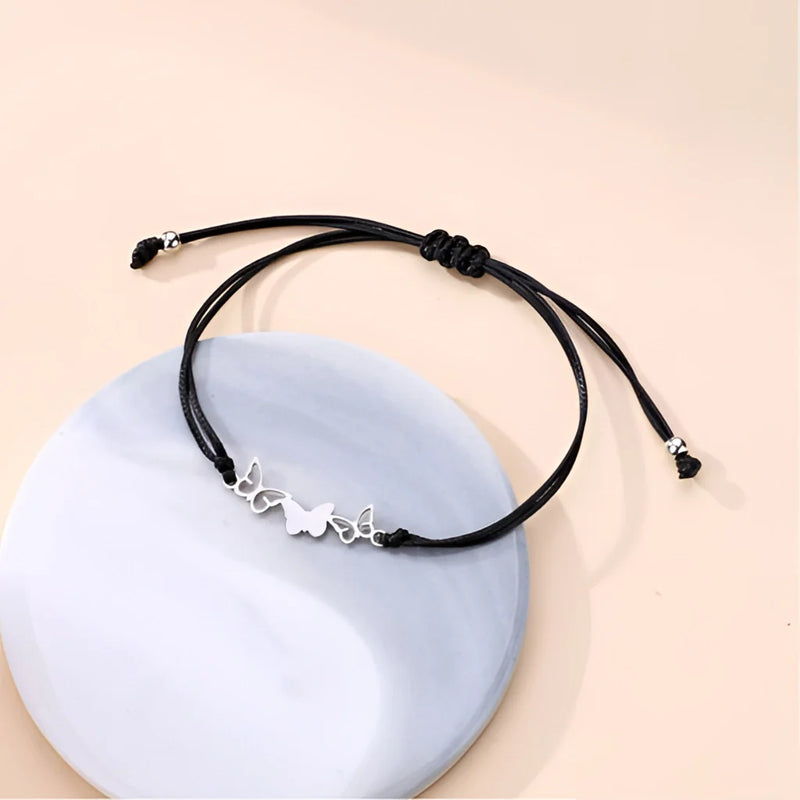 Unendlichkeitsknoten-Freundschaftsarmband - Verstellbares schwarzes Kordelgeschenk