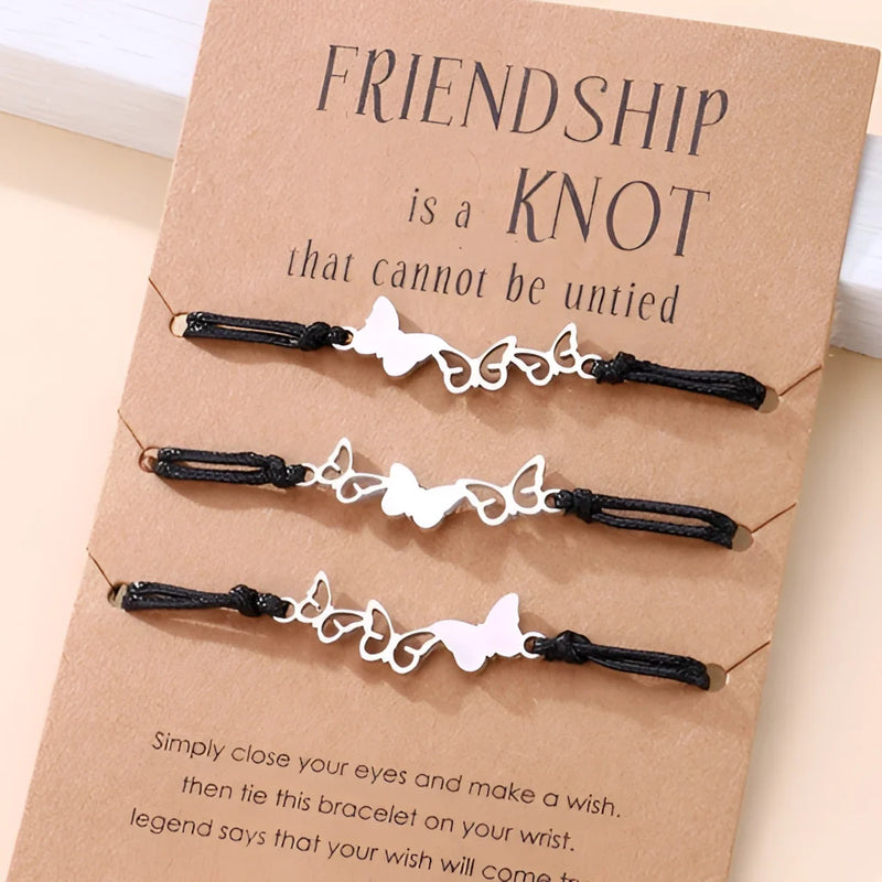 Unendlichkeitsknoten-Freundschaftsarmband - Verstellbares schwarzes Kordelgeschenk