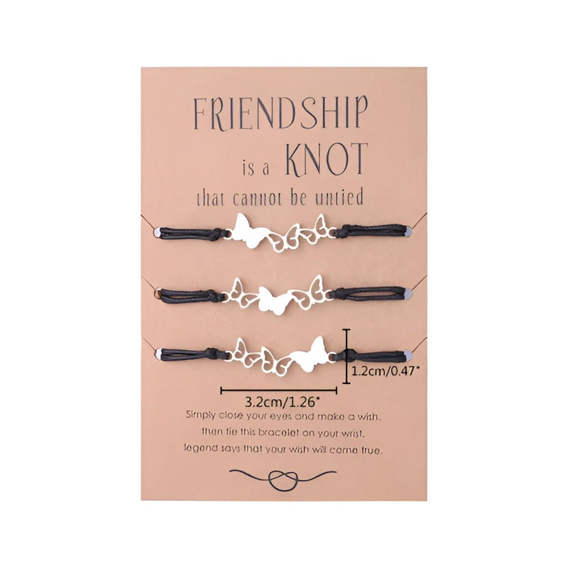 Unendlichkeitsknoten-Freundschaftsarmband - Verstellbares schwarzes Kordelgeschenk