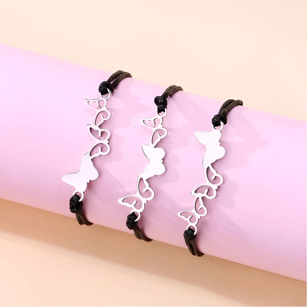 Unendlichkeitsknoten-Freundschaftsarmband - Verstellbares schwarzes Kordelgeschenk