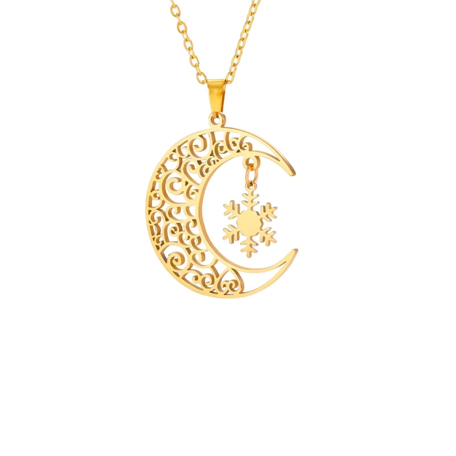 Lucktune Damen-Anhänger Halbmond und Stern, silberfarben – Himmlischer Schmuck