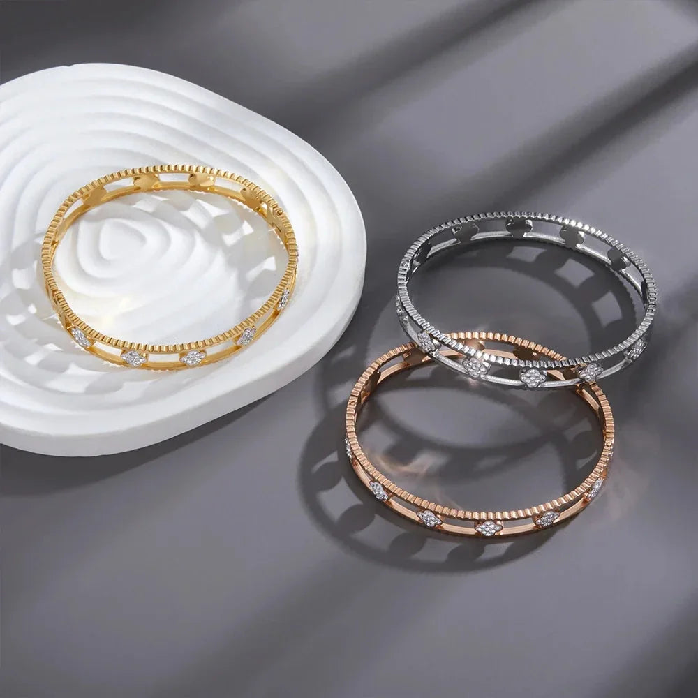 Blumenarmband - Elegantes Silberarmband für Damen