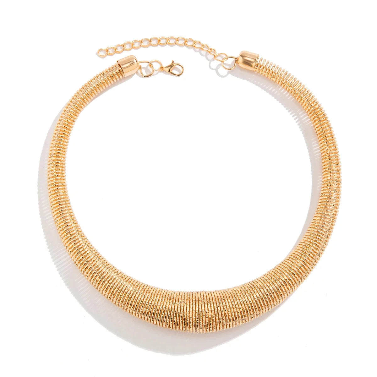 Gold/Silber Mesh Choker | Elegante breite strukturierte Statement-Kette