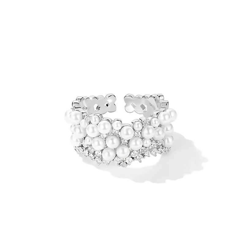 Luxuriöse Brautmanschette aus goldenen Perlen – Designer-Hochzeitsschmuck