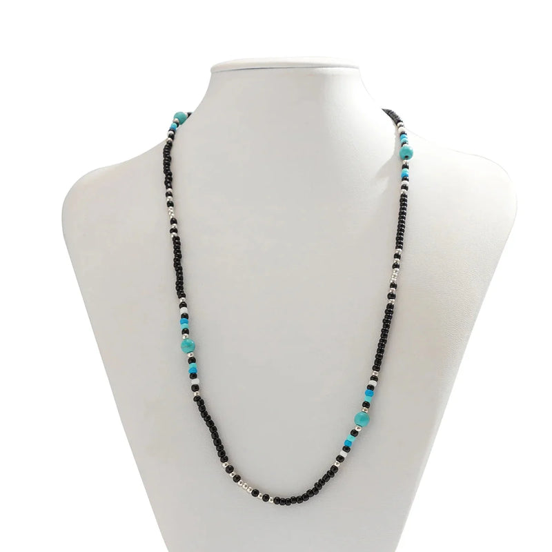 Boho Türkis Perlenkette - Verstellbarer Surfer Style