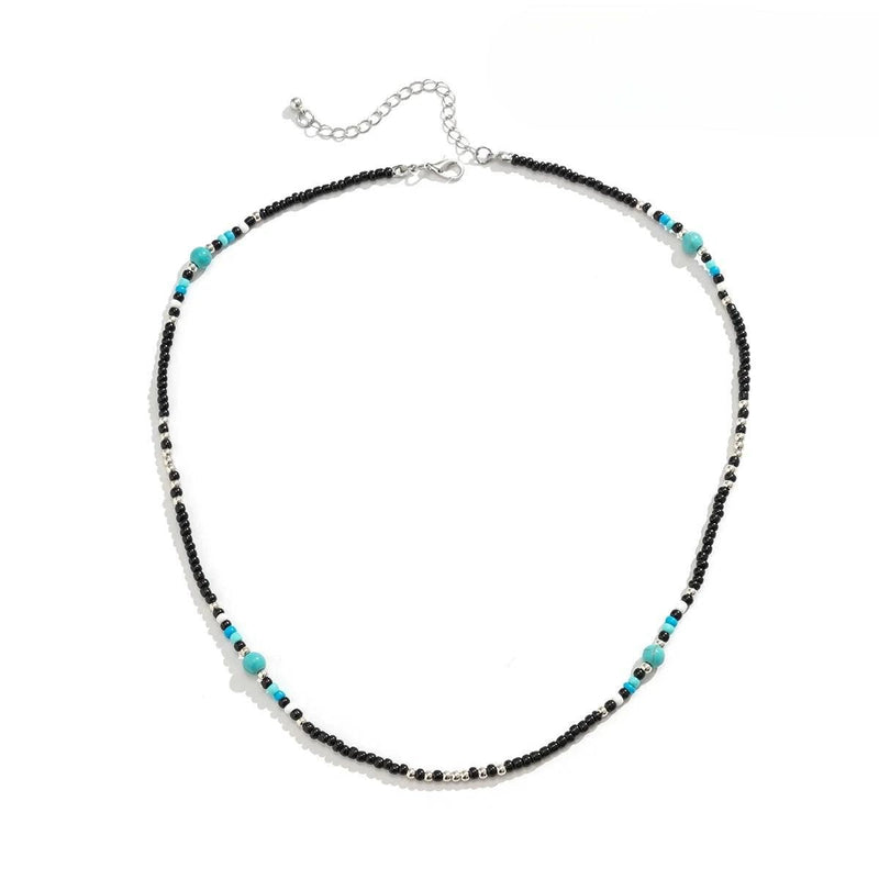 Boho Türkis Perlenkette - Verstellbarer Surfer Style