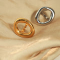 Moderner geometrischer Ring in Silber & Gold - Minimalistischer Avantgarde-Schmuck