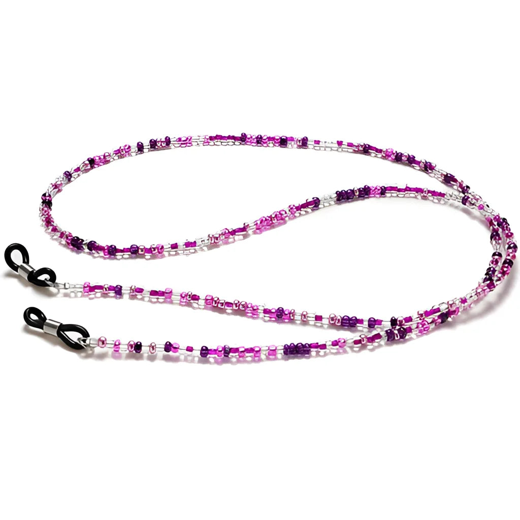 Mehrfarbige Brillenkette mit Perlen | Modischer Brillenhalter aus Kristallperlen