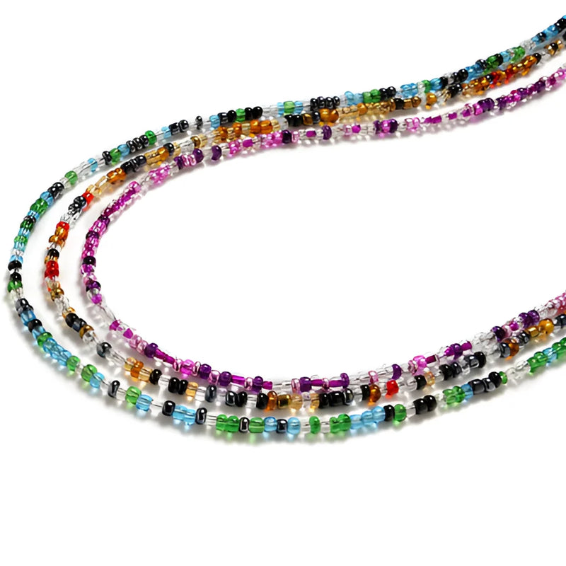 Mehrfarbige Brillenkette mit Perlen | Modischer Brillenhalter aus Kristallperlen