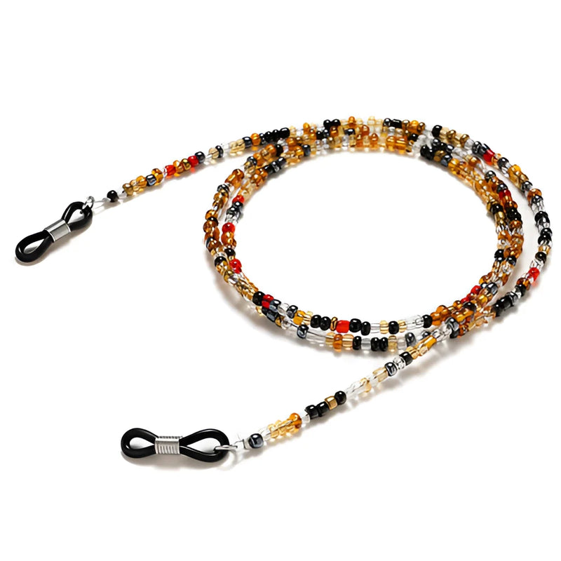 Mehrfarbige Brillenkette mit Perlen | Modischer Brillenhalter aus Kristallperlen