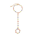 Mehrfarbiges Edelstein-Goldkettenarmband - Verstellbarer eleganter Damenschmuck