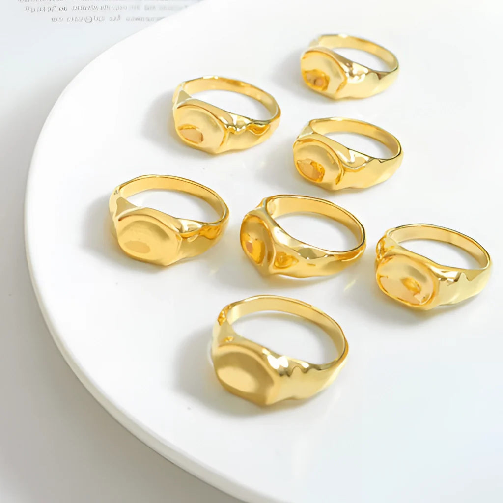 Minimalistischer 18K vergoldeter Statement-Ring