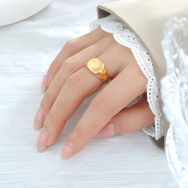 Minimalistischer 18K vergoldeter Statement-Ring