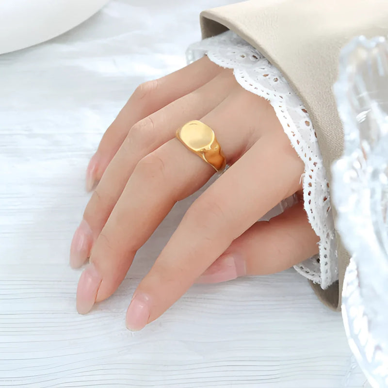 Minimalistischer 18K vergoldeter Statement-Ring