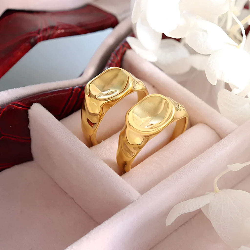 Minimalistischer 18K vergoldeter Statement-Ring