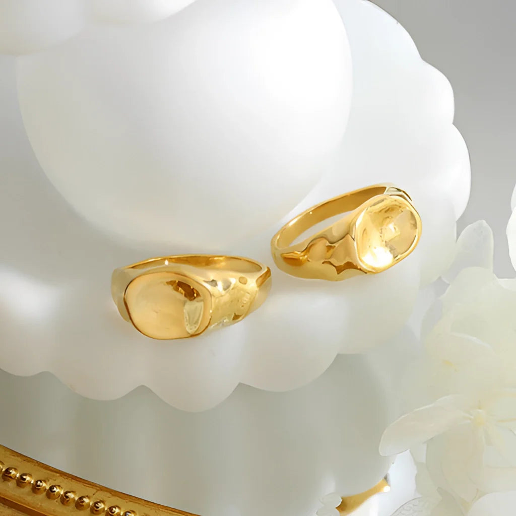 Minimalistischer 18K vergoldeter Statement-Ring