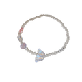 Pastell Schmetterling Charm Armband - verstellbar schillernde Perlen Kristall