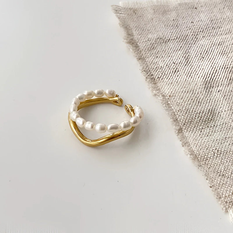 Perlen-Creolen – Gold, Brautschmuck, elegant, Luxusschmuck für Frauen