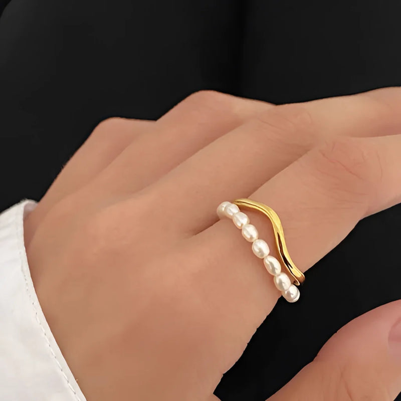 Perlen-Creolen – Gold, Brautschmuck, elegant, Luxusschmuck für Frauen