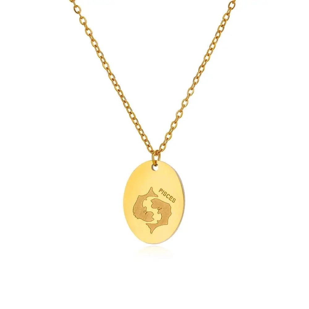 Personalisierte goldene Halskette mit Sternzeichen-Anhänger – individueller Astrologie-Schmuck