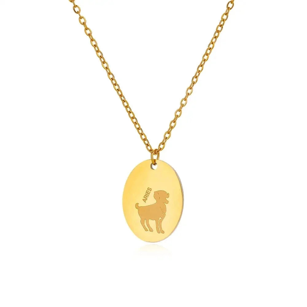 Personalisierte goldene Halskette mit Sternzeichen-Anhänger – individueller Astrologie-Schmuck