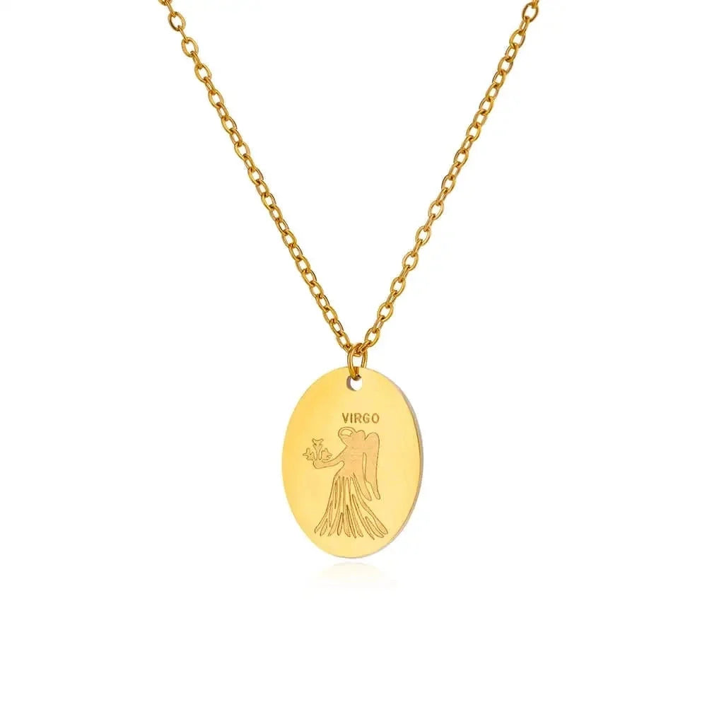 Personalisierte goldene Halskette mit Sternzeichen-Anhänger – individueller Astrologie-Schmuck