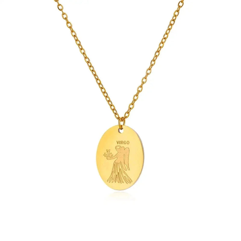 Personalisierte goldene Halskette mit Sternzeichen-Anhänger – individueller Astrologie-Schmuck