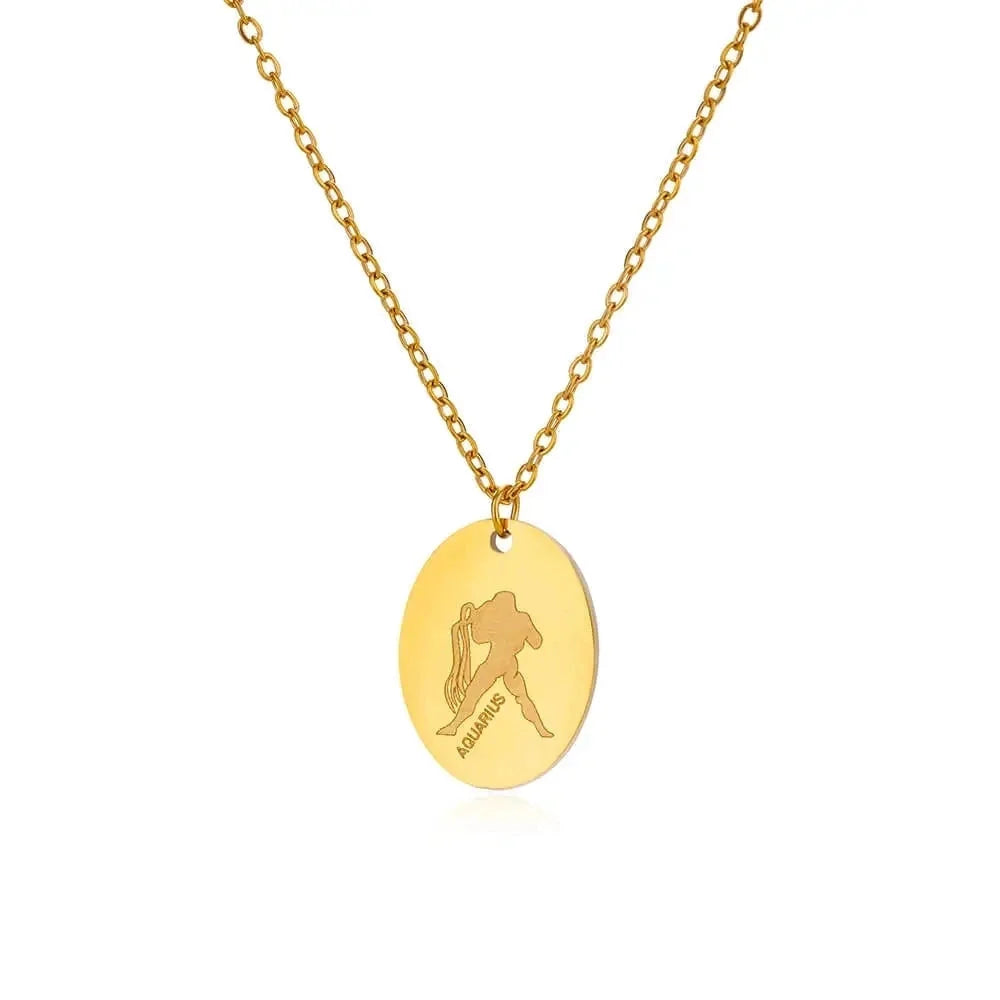 Personalisierte goldene Halskette mit Sternzeichen-Anhänger – individueller Astrologie-Schmuck