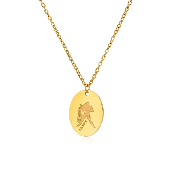 Personalisierte goldene Halskette mit Sternzeichen-Anhänger – individueller Astrologie-Schmuck