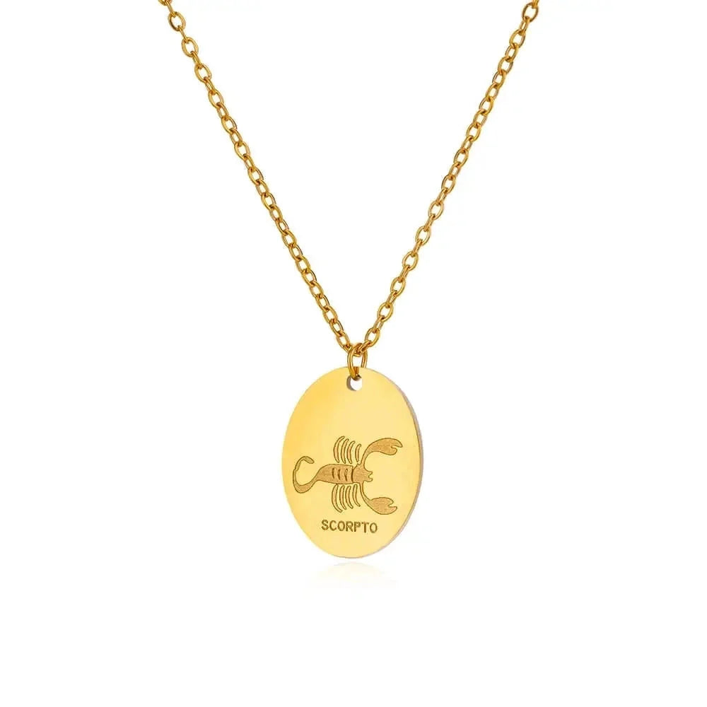 Personalisierte goldene Halskette mit Sternzeichen-Anhänger – individueller Astrologie-Schmuck