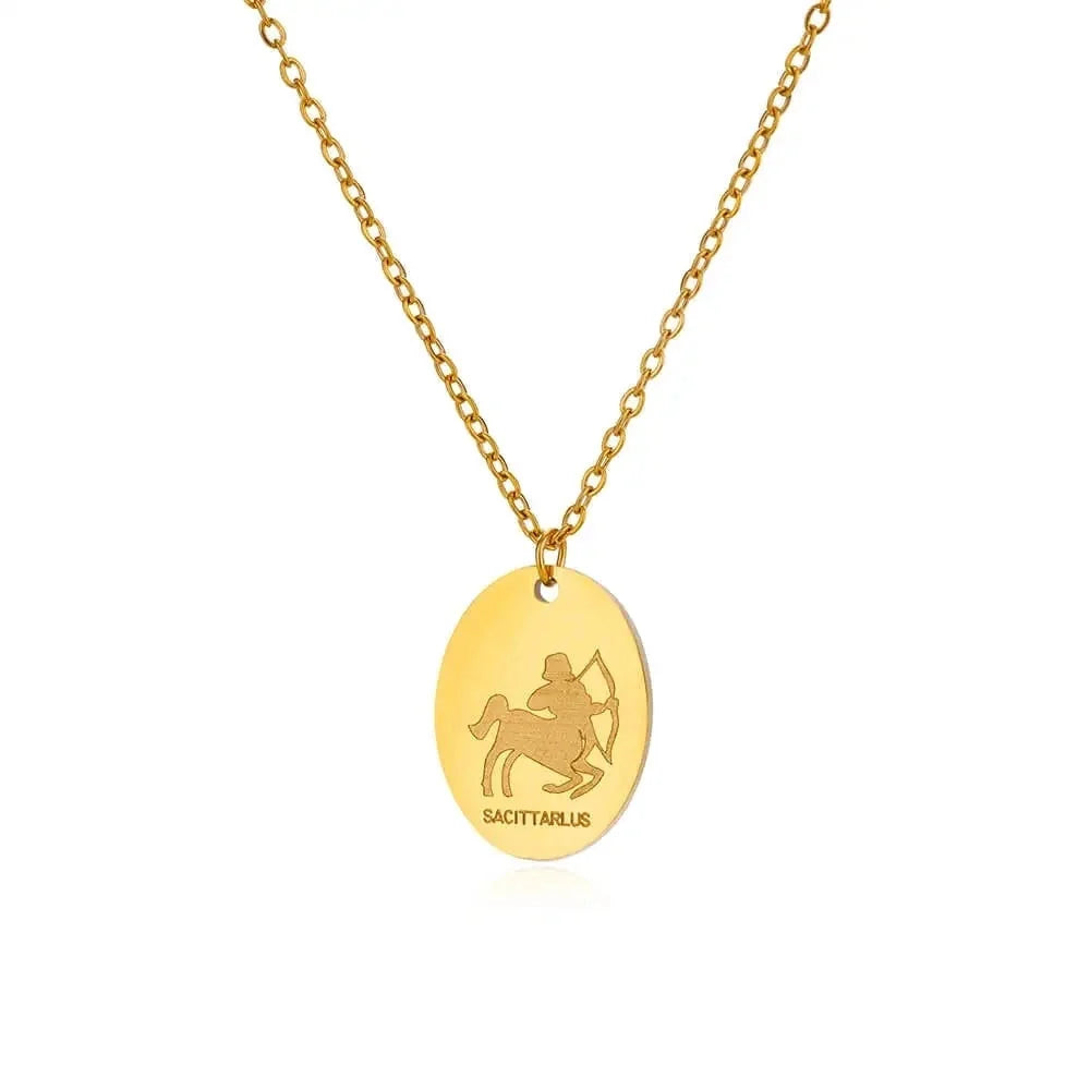 Personalisierte goldene Halskette mit Sternzeichen-Anhänger – individueller Astrologie-Schmuck