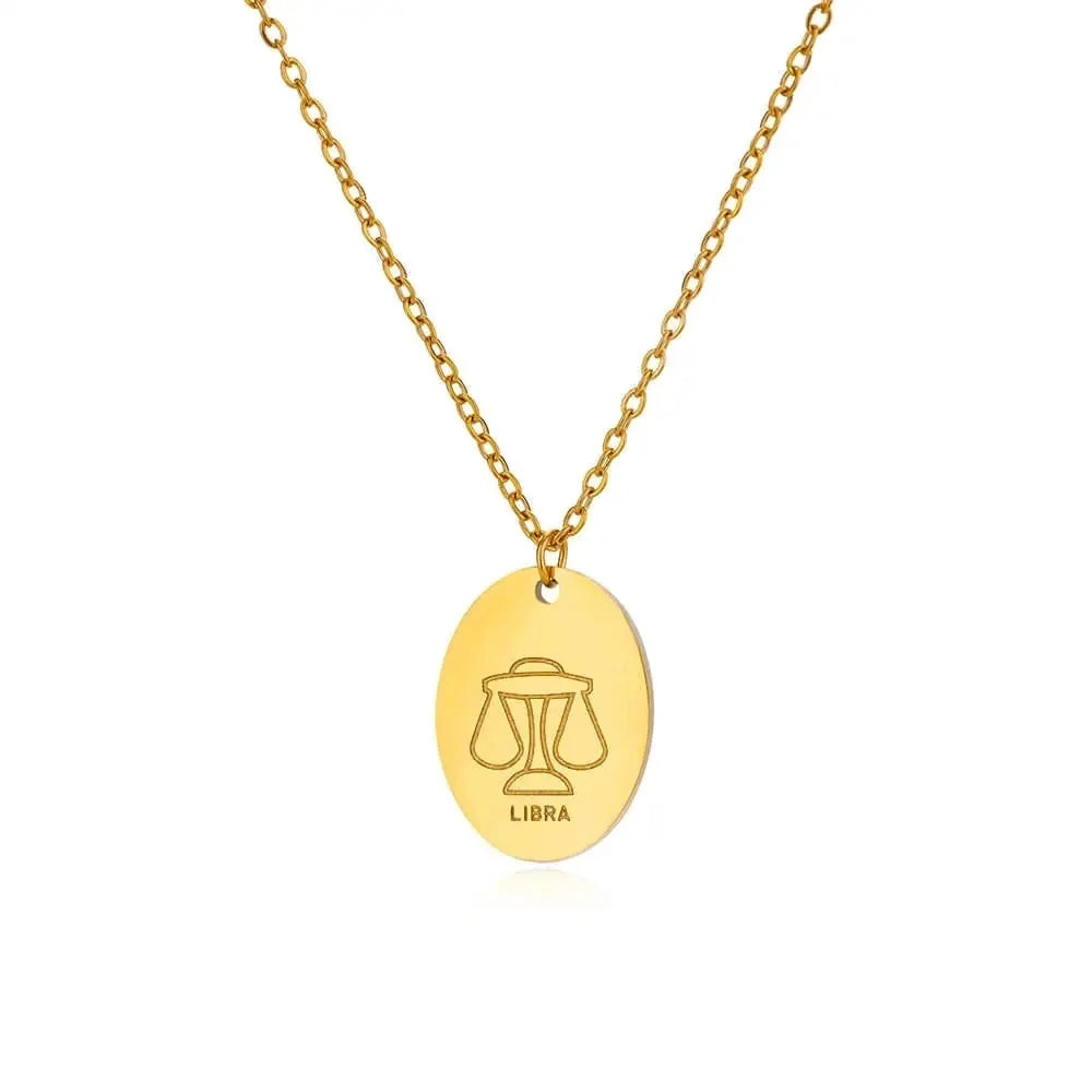 Personalisierte goldene Halskette mit Sternzeichen-Anhänger – individueller Astrologie-Schmuck