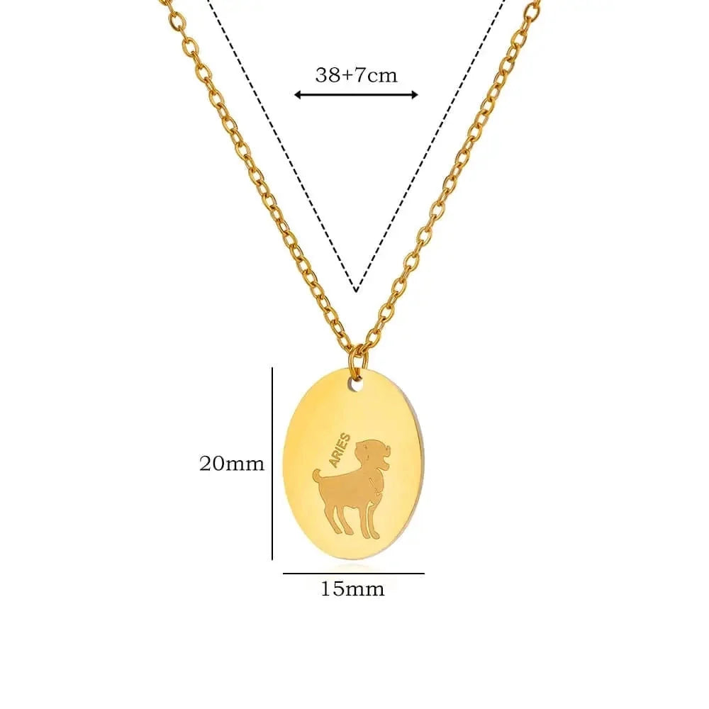 Personalisierte goldene Halskette mit Sternzeichen-Anhänger – individueller Astrologie-Schmuck