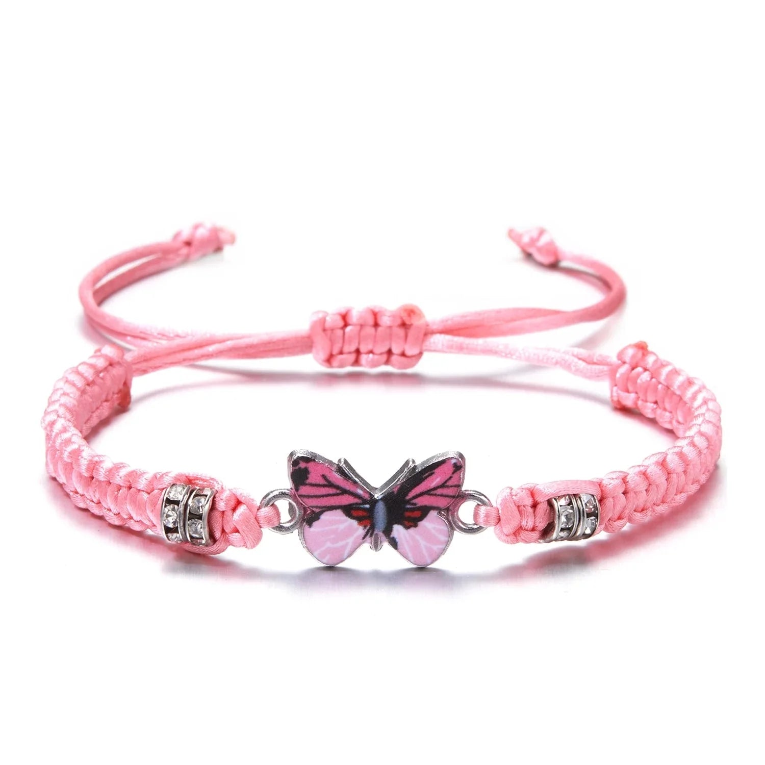 Lila Schmetterlings-Charm-Armband – Verstellbarer handgefertigter Lavendelschmuck für Frauen