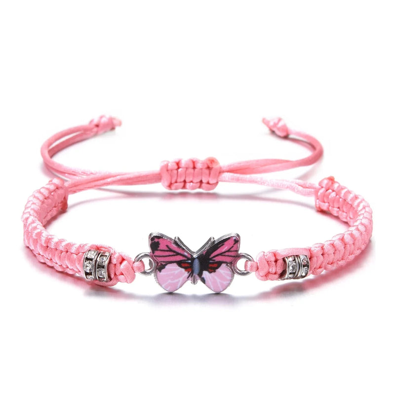Lila Schmetterlings-Charm-Armband – Verstellbarer handgefertigter Lavendelschmuck für Frauen