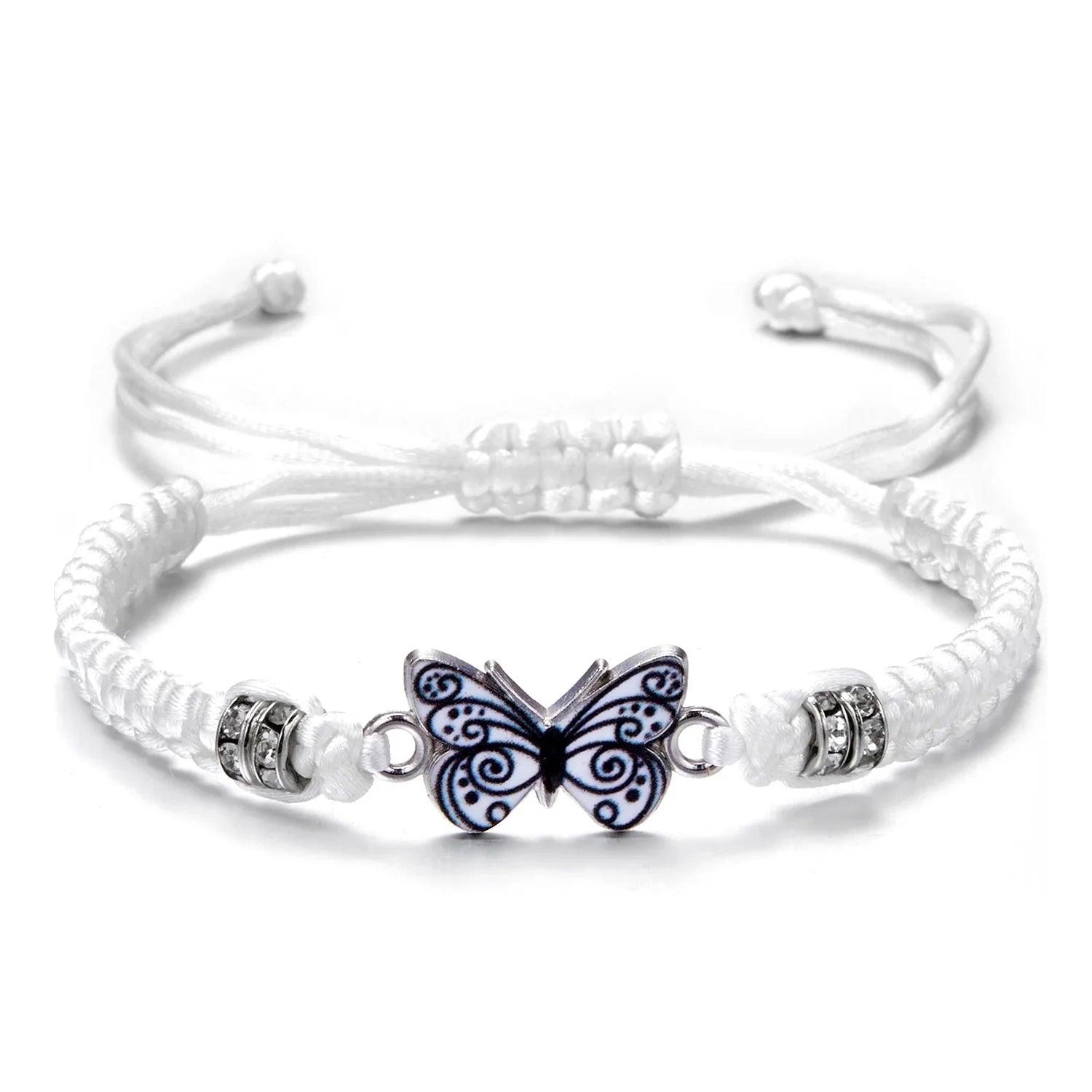 Lila Schmetterlings-Charm-Armband – Verstellbarer handgefertigter Lavendelschmuck für Frauen