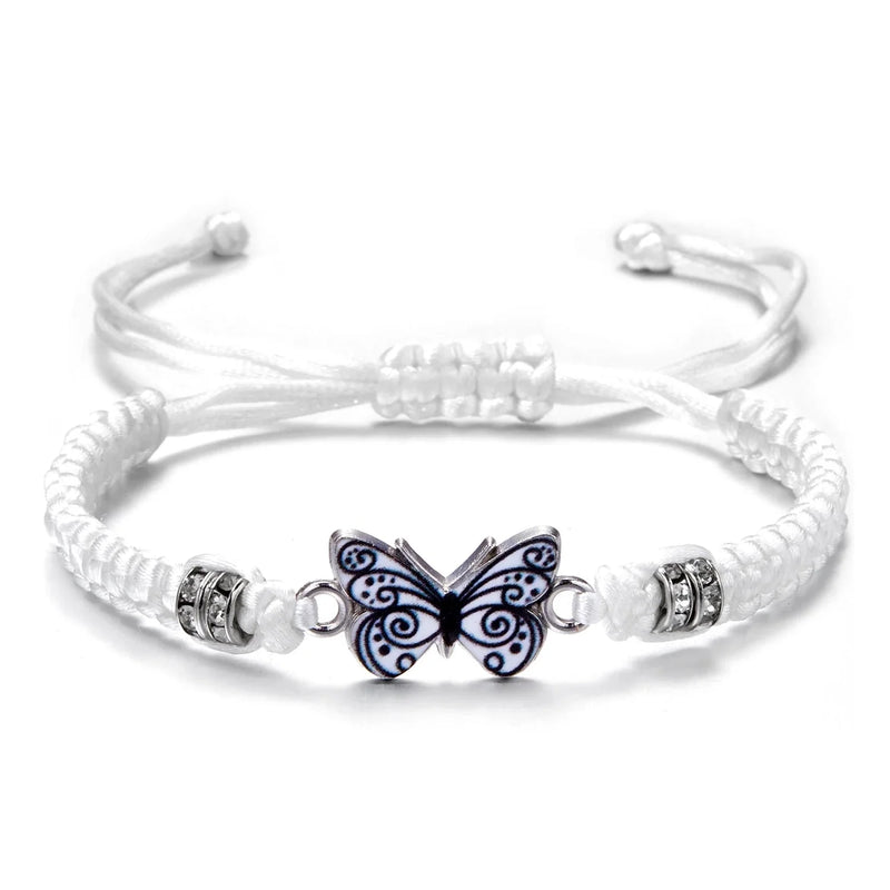 Lila Schmetterlings-Charm-Armband – Verstellbarer handgefertigter Lavendelschmuck für Frauen