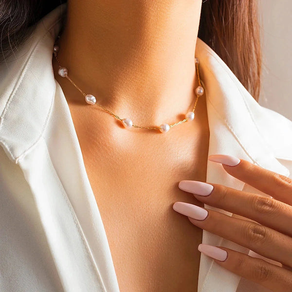 Halskette mit Perlenanhänger aus echtem Gold – elegant, verstellbar, ideal als Geschenk