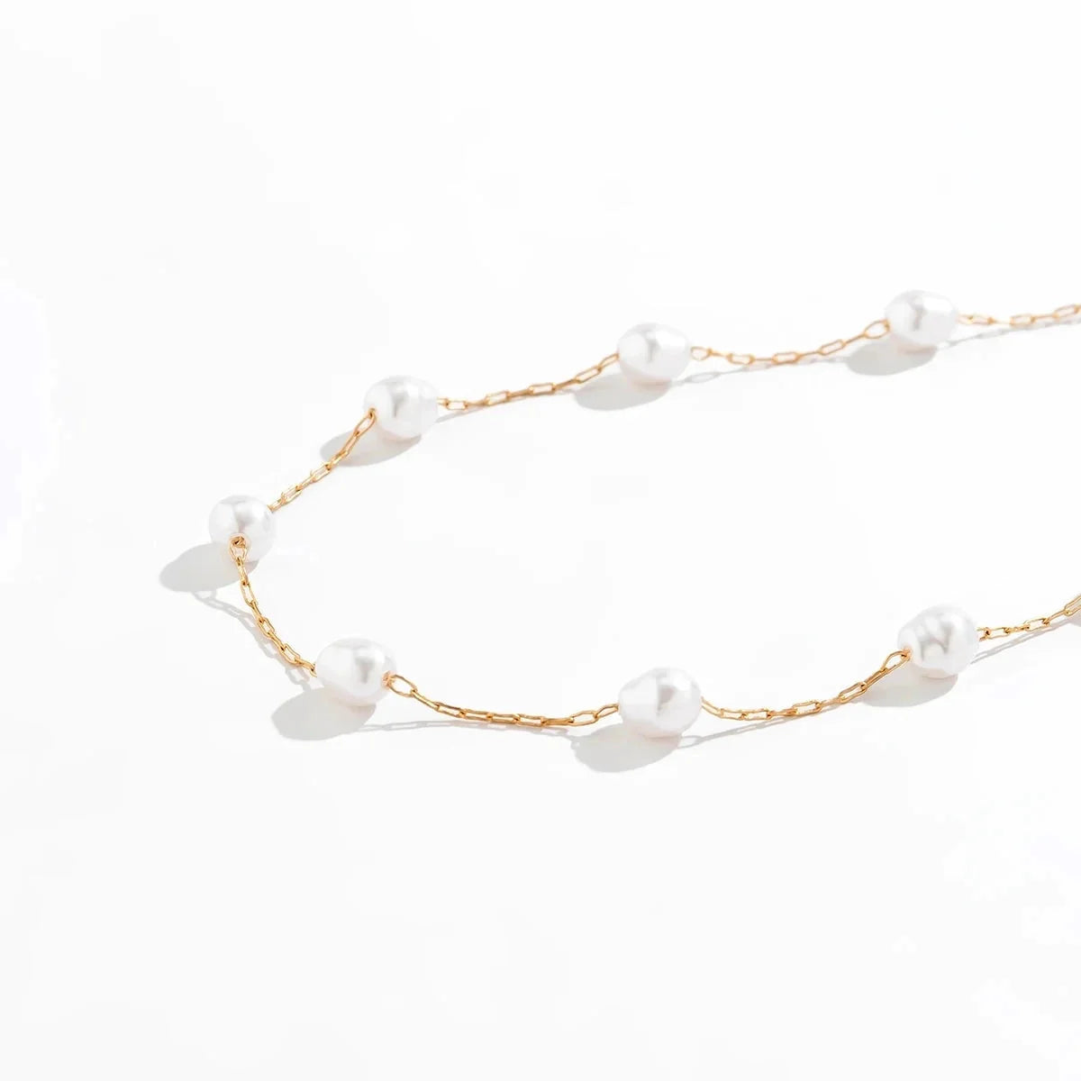 Halskette mit Perlenanhänger aus echtem Gold – elegant, verstellbar, ideal als Geschenk