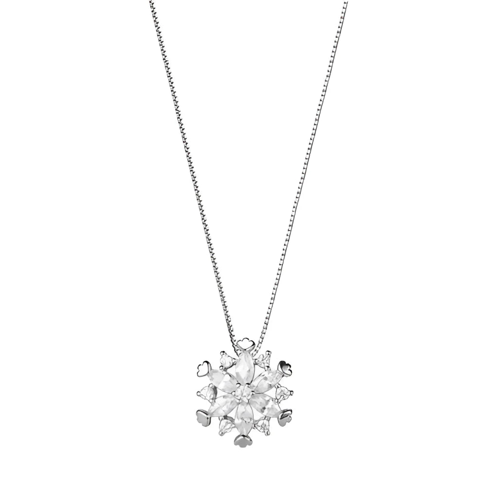 Schneeflockenanhänger - Diamant, Gold, luxuriöser Winterschmuck, festliches Geschenk