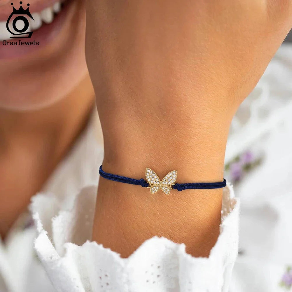 Verstellbares Schmetterlingsarmband aus Sterlingsilber 925 – eleganter, zierlicher Schmuck