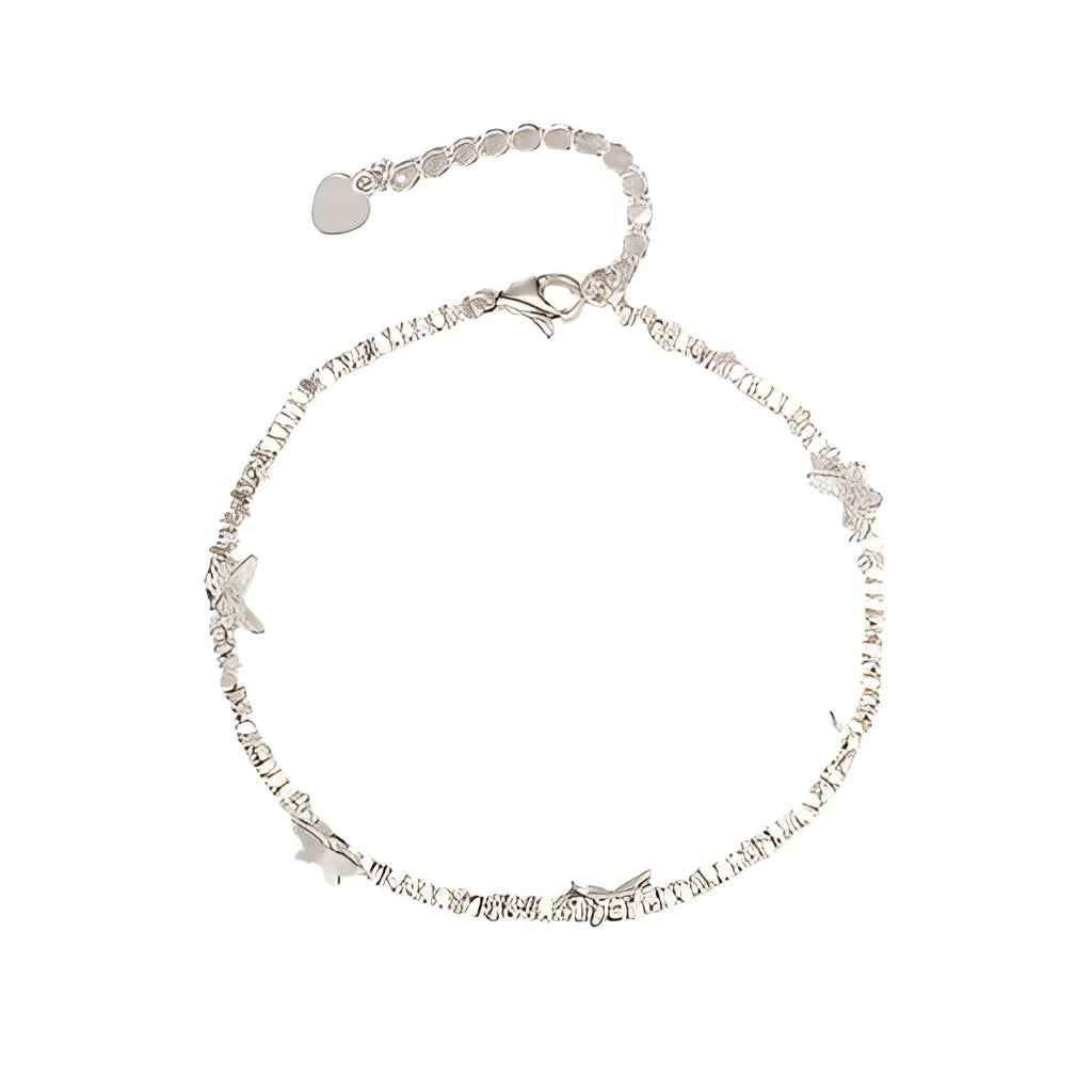 Versilbertes Schmetterlings-Charm-Armband – verstellbarer, eleganter Schmuck