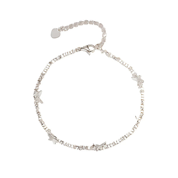 Versilbertes Schmetterlings-Charm-Armband – verstellbarer, eleganter Schmuck