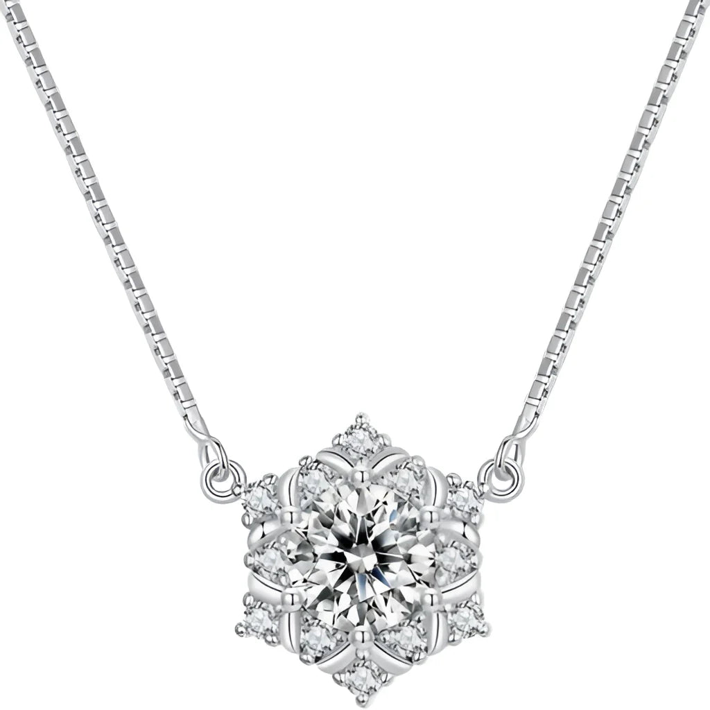 Brauthalskette aus Sterlingsilber mit Blumencluster und Zirkonia